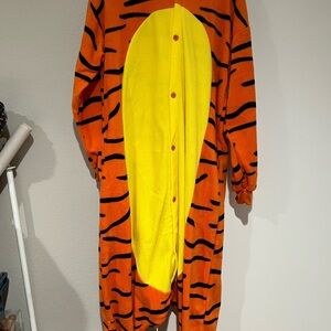 Adult Orange and Yellow Tigger Onsie